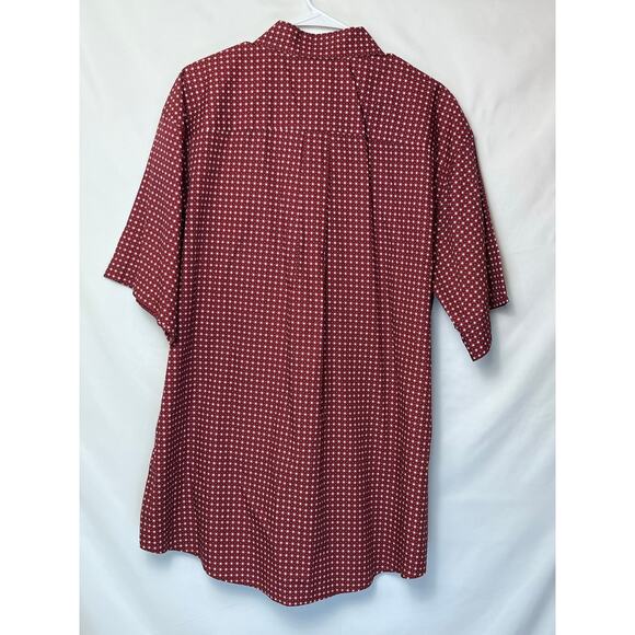 Cinch Men's XL Red Geometric Print Short Sleeve Western Cowboy Vacation Shirt - Picture 2 of 8